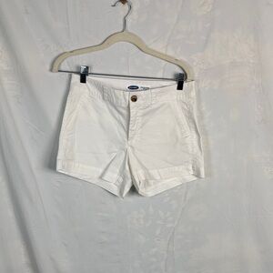 Old Navy White Cuffed Cotton Shorts